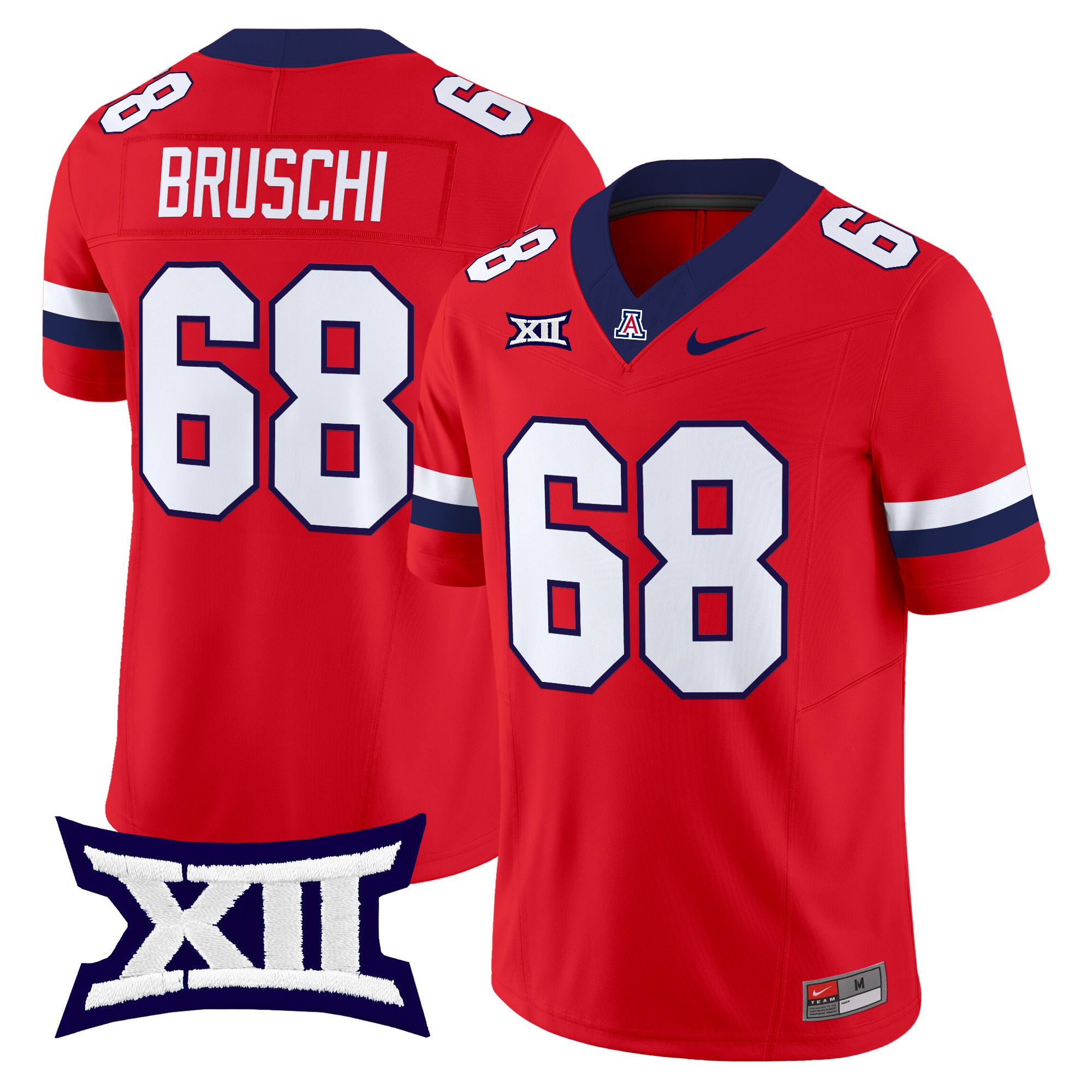 Men Arizona Wildcats #68 Bruschi Red Nike 2024 Vapor Limited NCAA Jersey style 1->more ncaa teams->NCAA Jersey